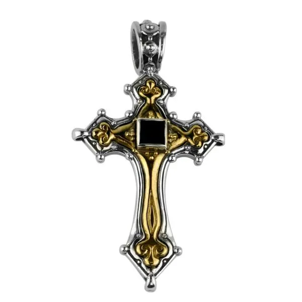 Sterling Silver & Bronze Cross With Onyx By Konstantino Kevin's Fine Jewelry Totowa, NJ