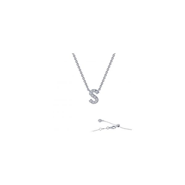 Sterling Silver Simulated Diamond Initial S Necklace 0.36 Ct Twt Kevin's Fine Jewelry Totowa, NJ