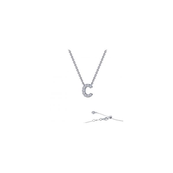 Sterling Silver Simulated Diamond Initial C Necklace 0.36 Ct Twt Kevin's Fine Jewelry Totowa, NJ