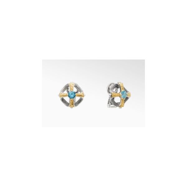 Sterling Silver & 18K Yellow Gold Sky Blue Topaz Earrings By Konstantino Kevin's Fine Jewelry Totowa, NJ