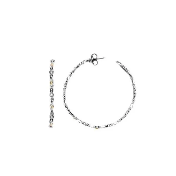 Sterling Silver & 18K Yellow Gold Large Dotted Hoop Earrings By Konstantino Kevin's Fine Jewelry Totowa, NJ
