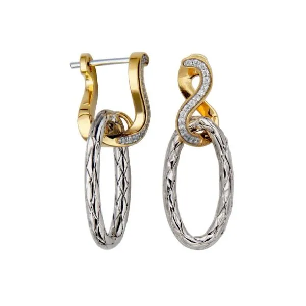 Sterling Silver & Gold Plated Cz Dangle Earrings Kevin's Fine Jewelry Totowa, NJ