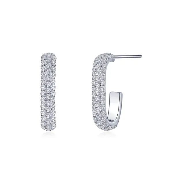 Sterling Silver Simulated Diamond 1.65 Ct Hoop Earrings Kevin's Fine Jewelry Totowa, NJ