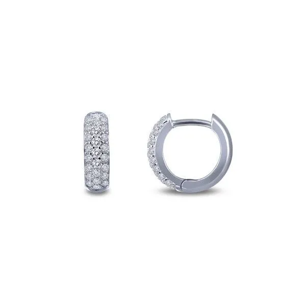 Sterling Silver Simulated Diamond .75 Ct Tw.Huggie Earrings Kevin's Fine Jewelry Totowa, NJ