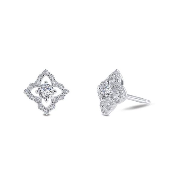 Sterling Silver Simulated Diamond .54 Ct Twt Floral Stud Earrings Kevin's Fine Jewelry Totowa, NJ