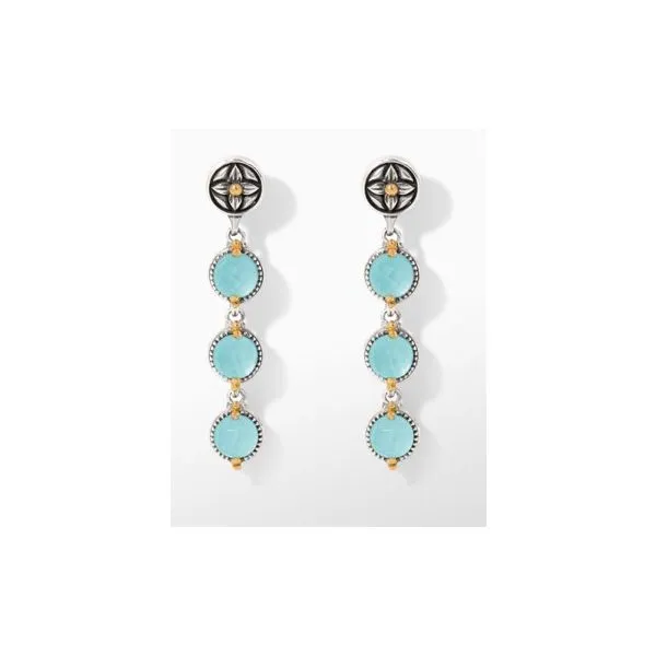 Sterling Silver & 18K Yellow Gold Rock Crystal/Aqua/Mop Triplet Stud Earrings By Konstantino Kevin's Fine Jewelry Totowa, NJ