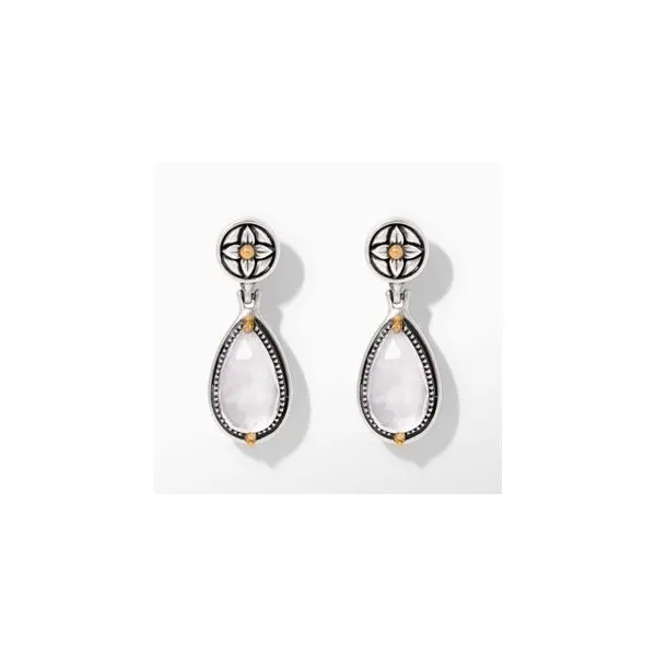 Sterling Silver & 18K Yellow Gold Rock Crystal/Mop Doublet Hanging Earrings By Konstantino Kevin's Fine Jewelry Totowa, NJ