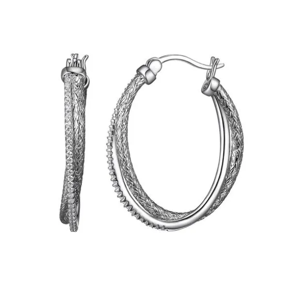 Sterling Silver Cz Oval Twist Earrings Kevin's Fine Jewelry Totowa, NJ