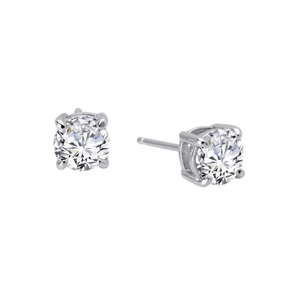 Sterling Silver Simulated Diamond 4 Prong Stud Earrings .50 Ct Twt Kevin's Fine Jewelry Totowa, NJ