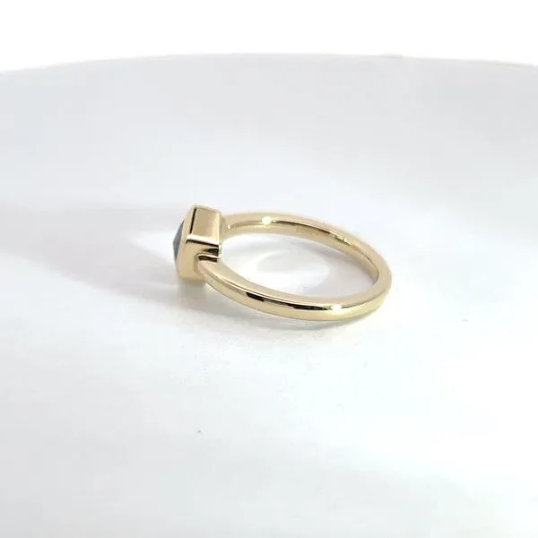 14K Yellow Gold Salt and Pepper Hexagon Cut Diamond Bezel Set Solitaire Ring Image 2 Kirk & Company Jewelers, Inc Milford, OH
