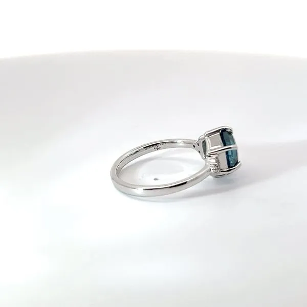 14K White Gold Salt and Pepper Diamond Ring with Irradiated Blue Center Image 4 Kirk & Company Jewelers, Inc Milford, OH
