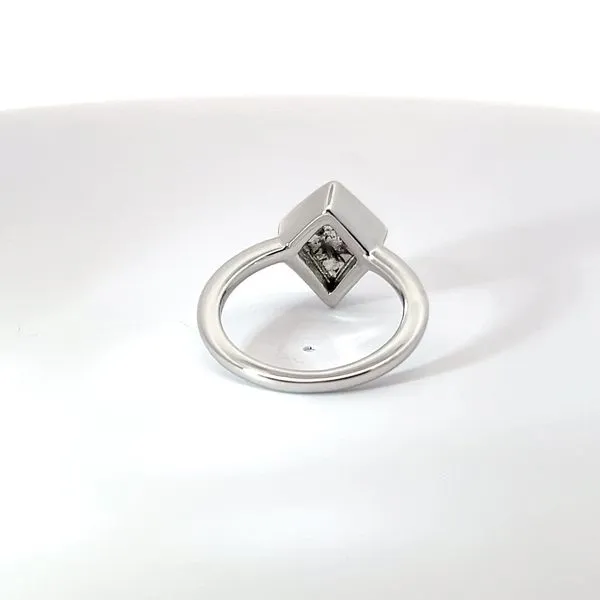 14K White Gold Salt and Pepper Bezel Set Solitaire Ring Image 3 Kirk & Company Jewelers, Inc Milford, OH