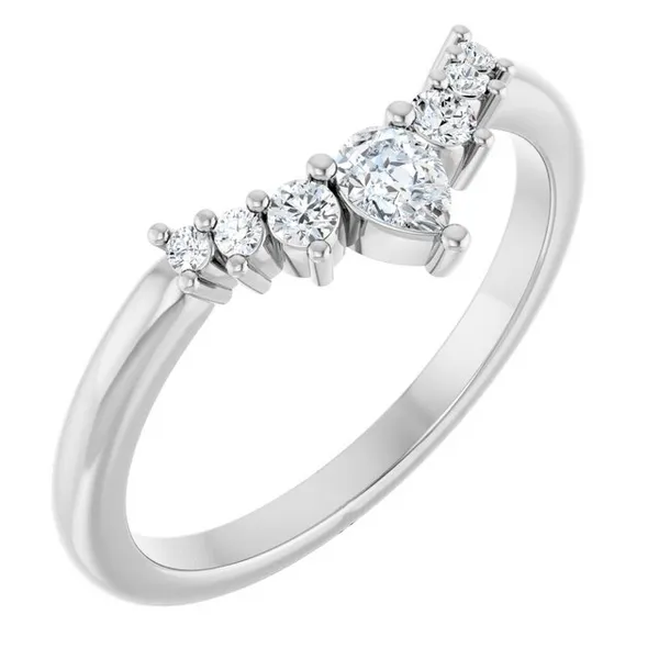 14K White Gold Diamond Contour Wedding Band similar item image