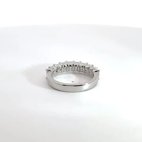 14K White Gold Emerald Diamond Band Image 3 Kirk & Company Jewelers, Inc Milford, OH