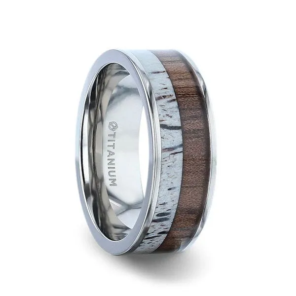 Thorsten Darby Titanium, Antler, and Walnut Wood Band Kirk & Company Jewelers, Inc Milford, OH