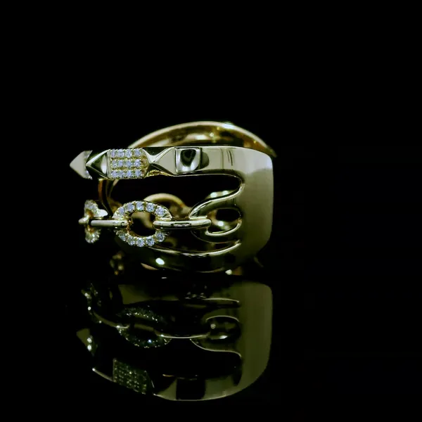 14K Yellow Gold Crossover Diamond Ring Kirk & Company Jewelers, Inc Milford, OH