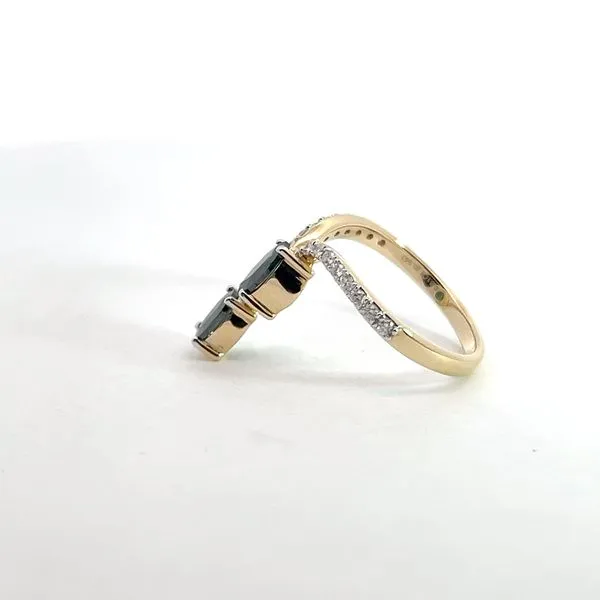 14K Yellow Gold Irradiated Blue Salt and Pepper Diamond Ring Image 2 Kirk & Company Jewelers, Inc Milford, OH