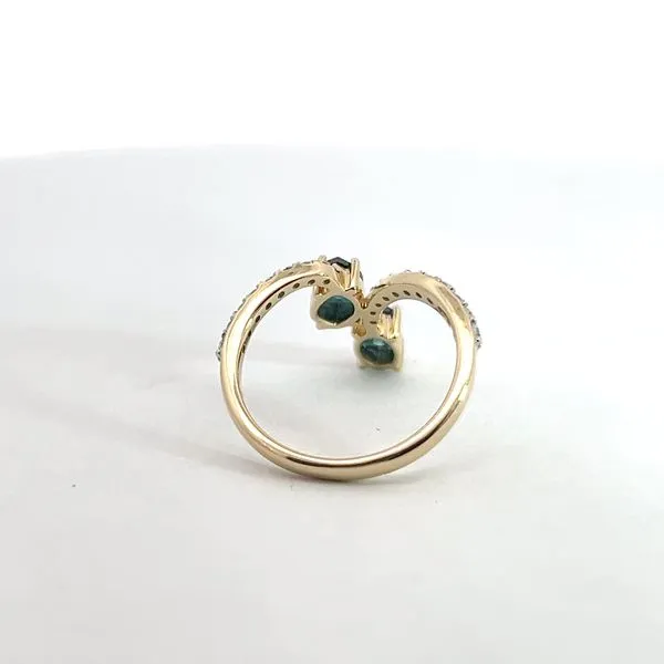 14K Yellow Gold Irradiated Blue Salt and Pepper Diamond Ring Image 3 Kirk & Company Jewelers, Inc Milford, OH