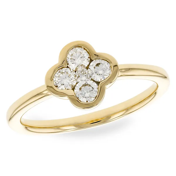 14K Yellow Gold 4-Stone Cluster Diamond Ring Kirk & Company Jewelers, Inc Milford, OH