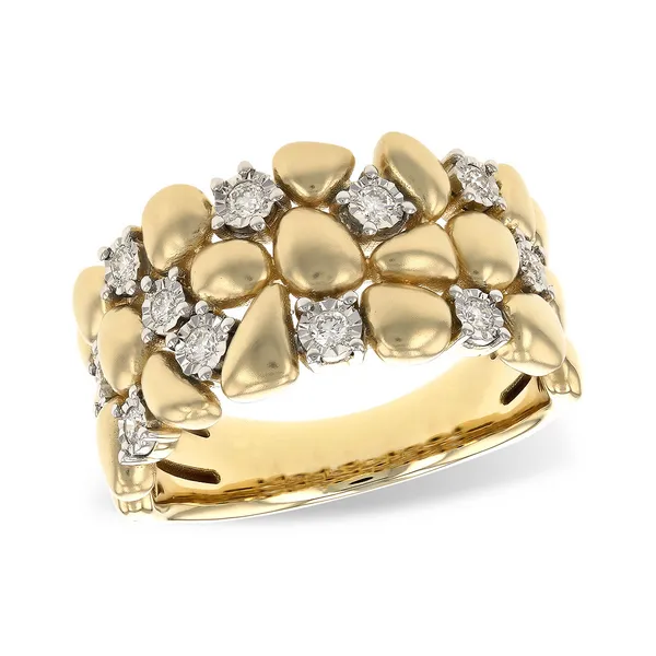Gold and Diamond 3 Row Ring Kirk & Company Jewelers, Inc Milford, OH