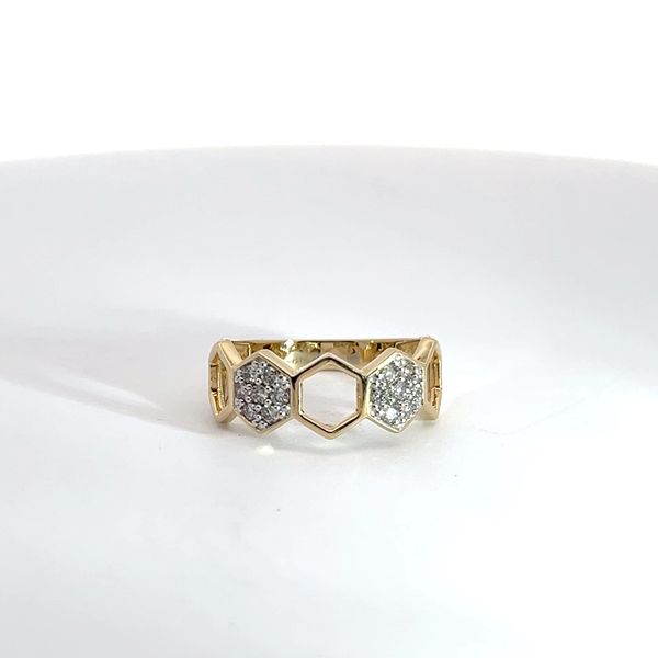 14K Yellow Gold Diamond Hexagon Band Kirk & Company Jewelers, Inc Milford, OH