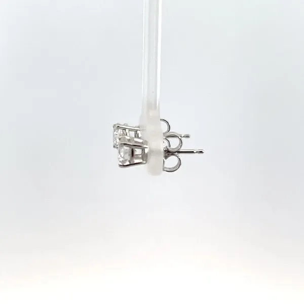 14K White Gold 4-Prong Diamond Stud Earrings Image 2 Kirk & Company Jewelers, Inc Milford, OH