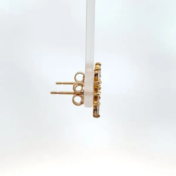 18K Yellow Gold Marquise Diamond Cluster Stud Earrings Image 4 Kirk & Company Jewelers, Inc Milford, OH