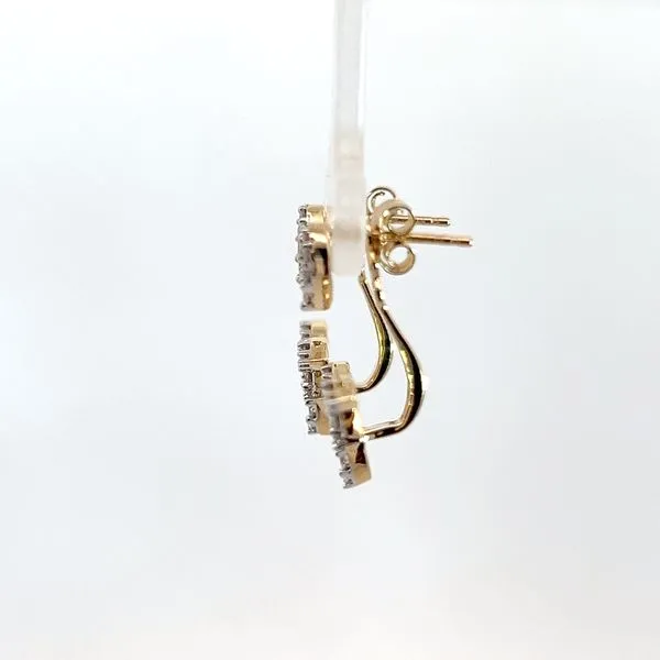 14K Yellow Gold Diamond Pear Cluster Studs with Navette Cluster Jackets Image 2 Kirk & Company Jewelers, Inc Milford, OH