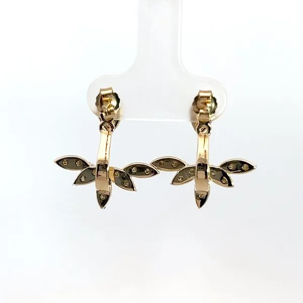 14K Yellow Gold Diamond Pear Cluster Studs with Navette Cluster Jackets Image 3 Kirk & Company Jewelers, Inc Milford, OH