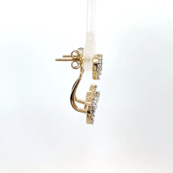 14K Yellow Gold Diamond Pear Cluster Studs with Navette Cluster Jackets Image 4 Kirk & Company Jewelers, Inc Milford, OH