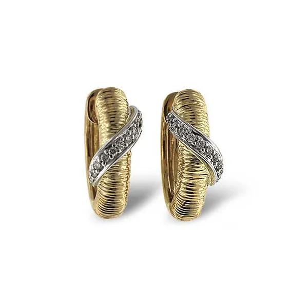 14K Two Tone Diamond Hoops Kirk & Company Jewelers, Inc Milford, OH
