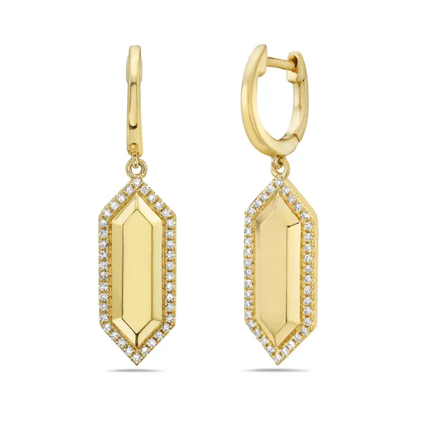 14K Yellow Gold Diamond Geometric Drop Earrings Kirk & Company Jewelers, Inc Milford, OH