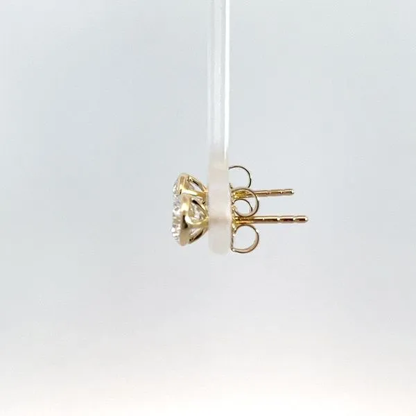 14K Yellow Gold 1.50ct Lab Grown Solitaire Bezel Set Stud Earrings Image 2 Kirk & Company Jewelers, Inc Milford, OH