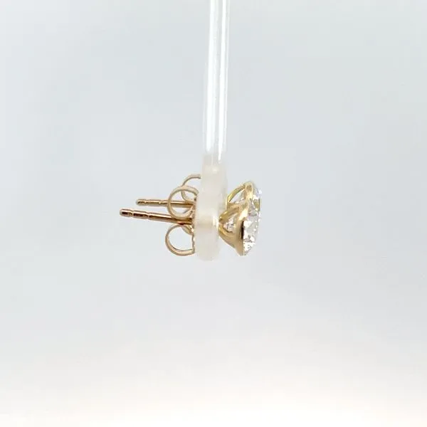14K Yellow Gold 1.50ct Lab Grown Solitaire Bezel Set Stud Earrings Image 4 Kirk & Company Jewelers, Inc Milford, OH
