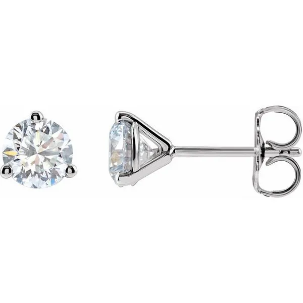 14K White Gold 1 CTW Lab-Grown Diamond Stud Earrings Kirk & Company Jewelers, Inc Milford, OH