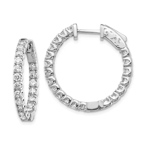 14K White Gold Lab Grown Diamond In and Out Hoops Kirk & Company Jewelers, Inc Milford, OH