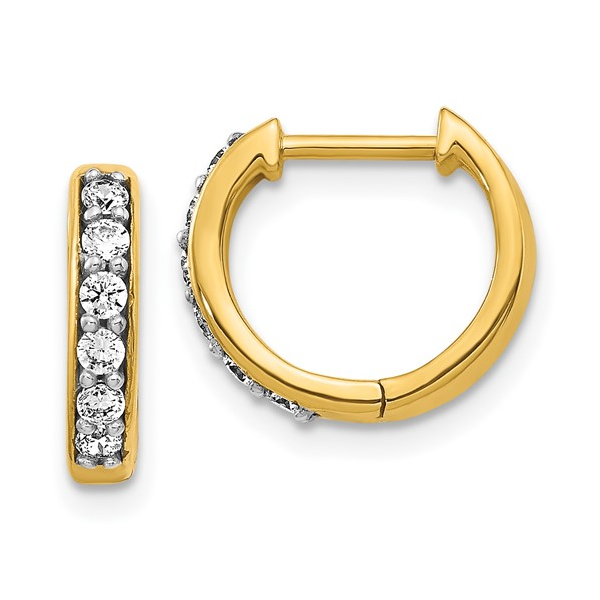 10K Yellow Gold Diamond Hinged Hoop Earrings Kirk & Company Jewelers, Inc Milford, OH