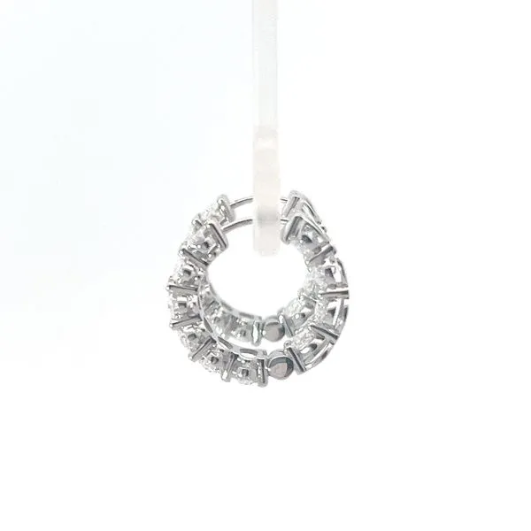 14K White Gold Oval Cut Inside Out Hoop Earrings Image 2 Kirk & Company Jewelers, Inc Milford, OH