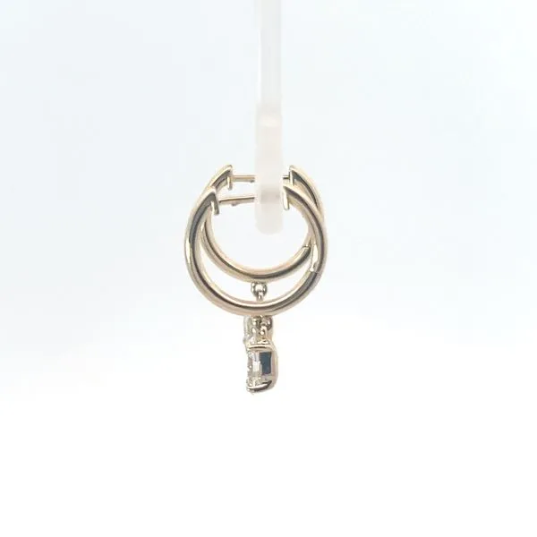 14K Yellow Gold Oval Cut Drop Hoop Earrings Image 2 Kirk & Company Jewelers, Inc Milford, OH