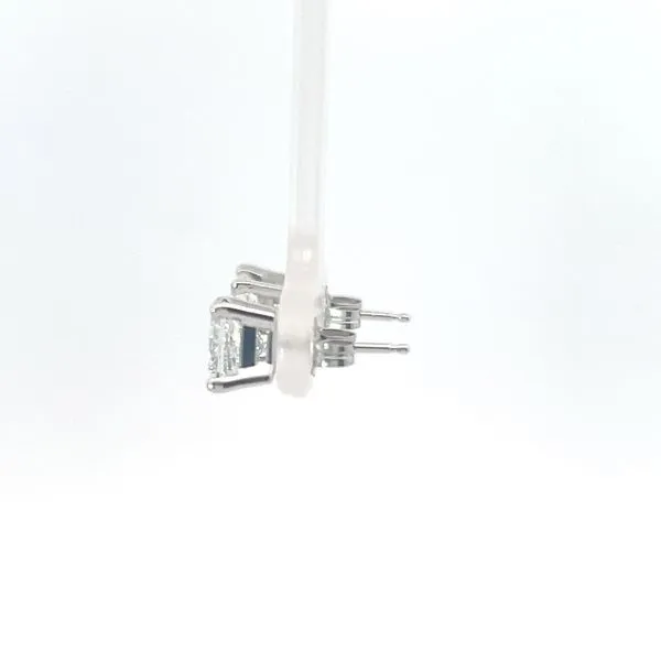 14K White Gold Princess Cut Stud Earrings Image 2 Kirk & Company Jewelers, Inc Milford, OH