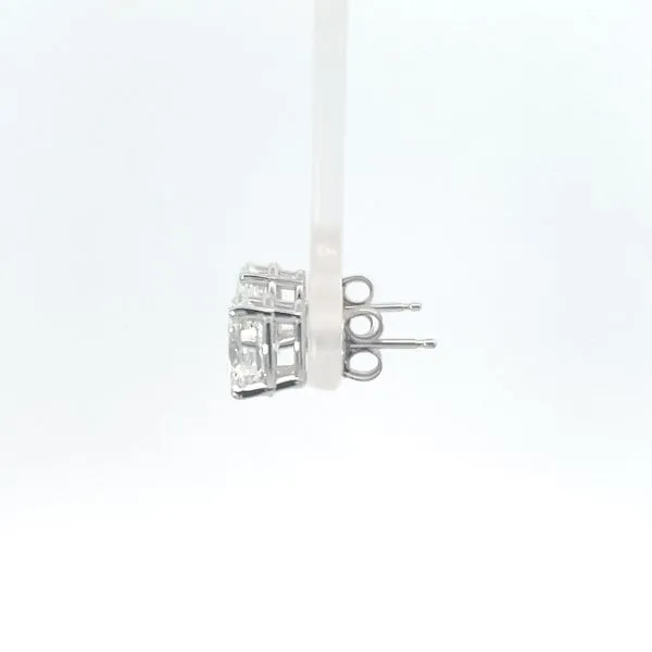 14K White Gold Oval Cut Stud Earrings Image 2 Kirk & Company Jewelers, Inc Milford, OH