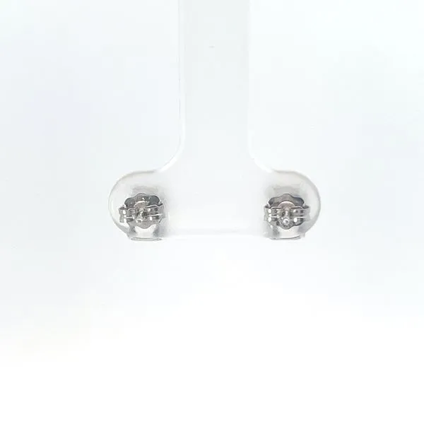 14K White Gold Emerald Cut Stud Earrings Image 3 Kirk & Company Jewelers, Inc Milford, OH