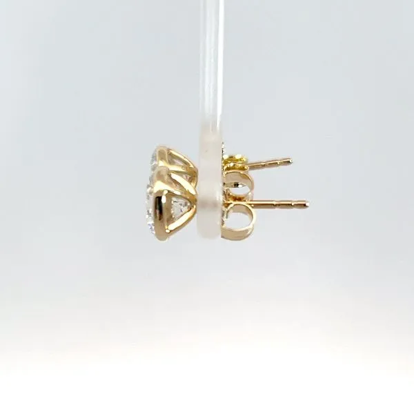 14K Yellow Gold 3ct Lab Grown Solitaire Bezel Set Stud Earrings Image 2 Kirk & Company Jewelers, Inc Milford, OH