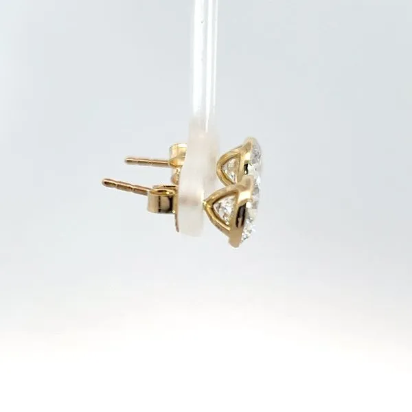 14K Yellow Gold 3ct Lab Grown Solitaire Bezel Set Stud Earrings Image 4 Kirk & Company Jewelers, Inc Milford, OH