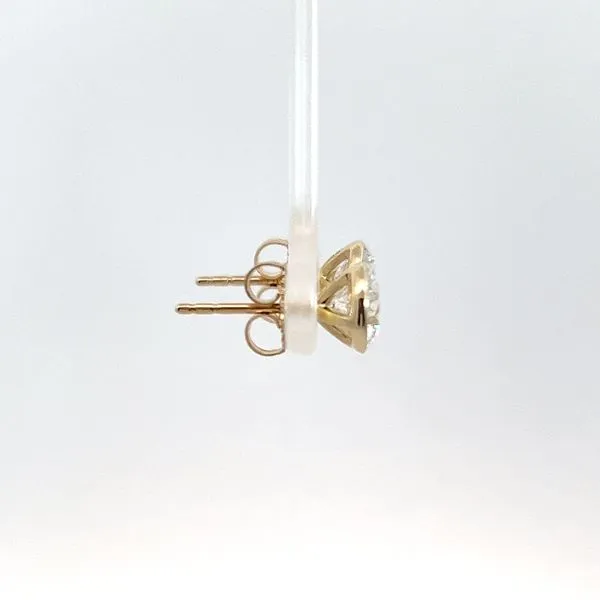14K Yellow Gold 2.50ct Lab Grown Solitaire Bezel Set Stud Earrings Image 4 Kirk & Company Jewelers, Inc Milford, OH