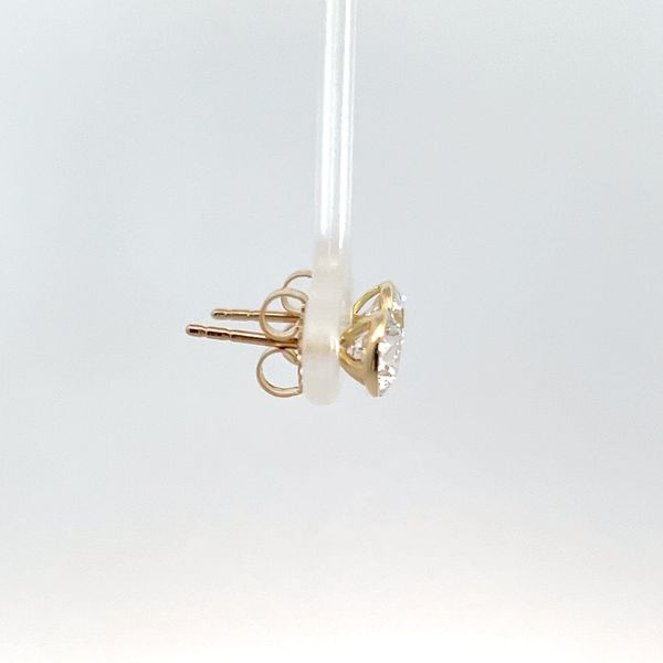 14K Yellow Gold 1.50ct Lab Grown Solitaire Bezel Set Stud Earrings Image 4 Kirk & Company Jewelers, Inc Milford, OH