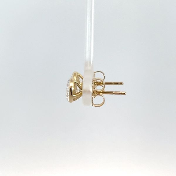 14K Yellow Gold 2ct Lab Grown Solitaire Bezel Set Stud Earrings Image 2 Kirk & Company Jewelers, Inc Milford, OH