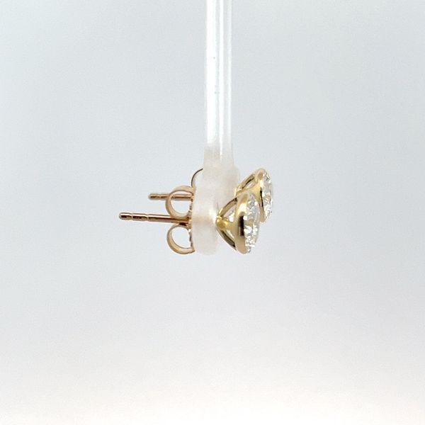 14K Yellow Gold 2ct Lab Grown Solitaire Bezel Set Stud Earrings Image 4 Kirk & Company Jewelers, Inc Milford, OH