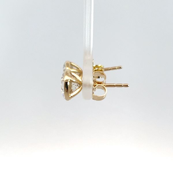 14K Yellow Gold 3ct Lab Grown Solitaire Bezel Set Stud Earrings Image 2 Kirk & Company Jewelers, Inc Milford, OH