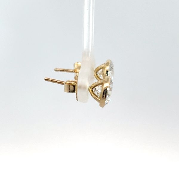 14K Yellow Gold 3ct Lab Grown Solitaire Bezel Set Stud Earrings Image 4 Kirk & Company Jewelers, Inc Milford, OH